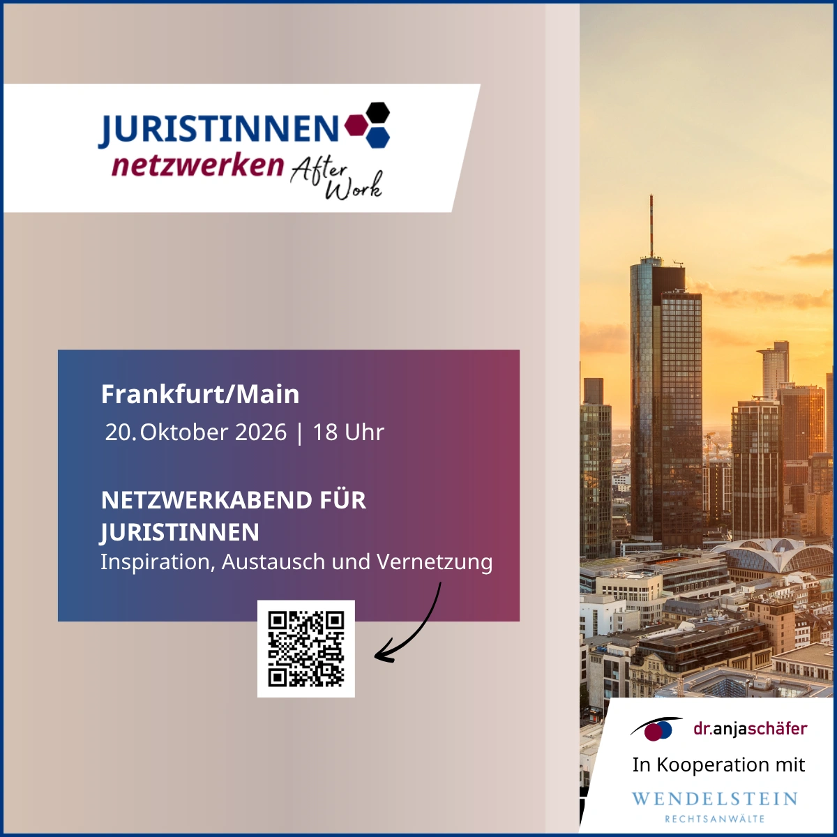 Juristinnen netzwerken After Work in Frankfurt/Main
