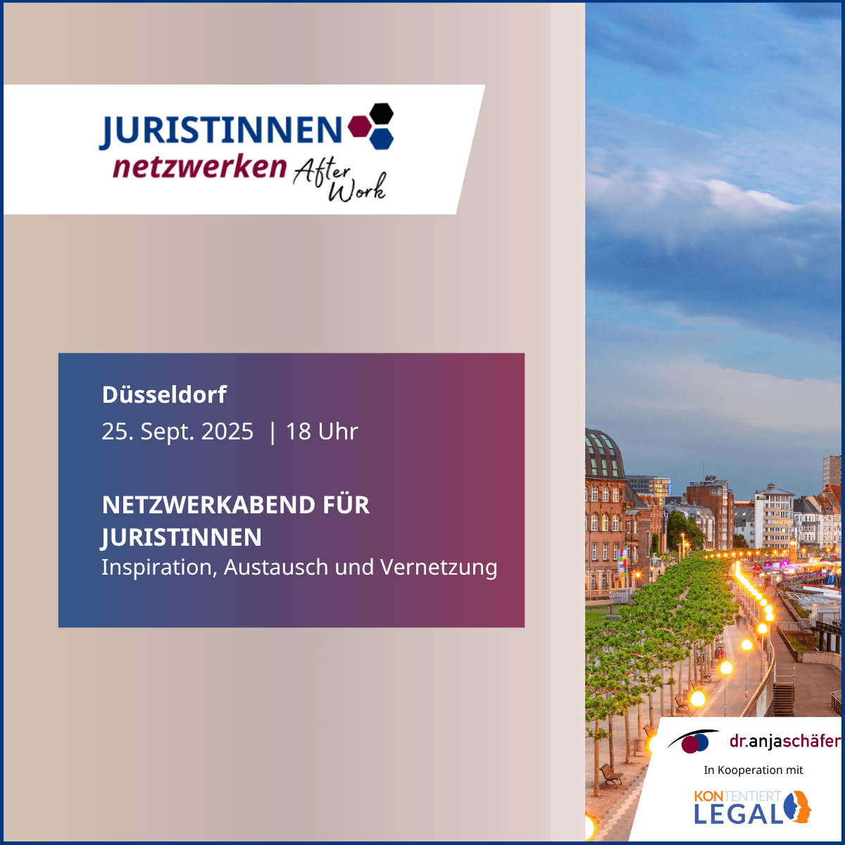 Juristinnen netzwerken After Work Düsseldorf